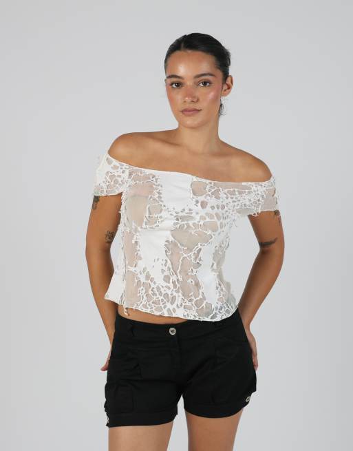 Vintage Unbranded S woven top in ivory