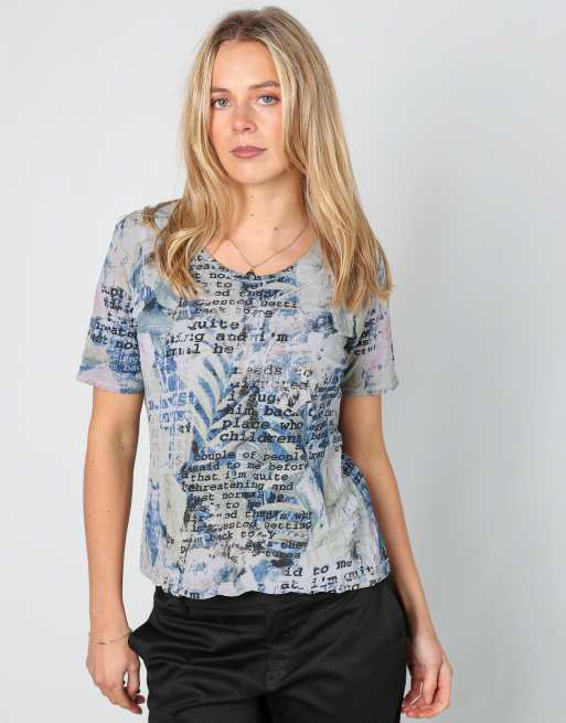 Vintage Unbranded S woven top in light blue