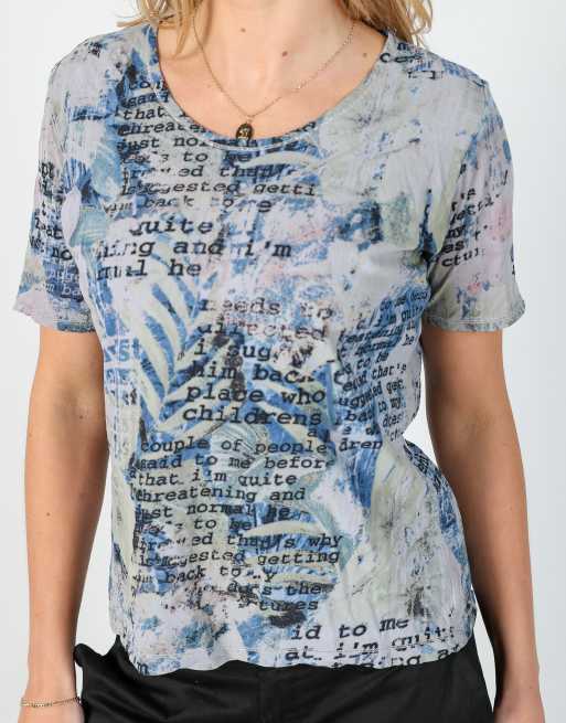 Vintage Unbranded S woven top in light blue, 4 of 4