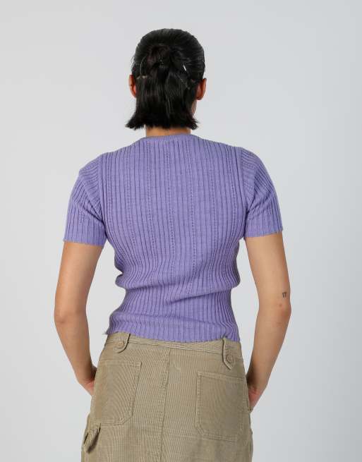 Vintage Unbranded S woven top in lilac purple, 2 of 4