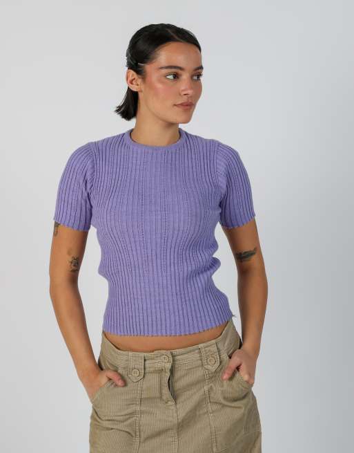Vintage Unbranded S woven top in lilac purple, 3 of 4