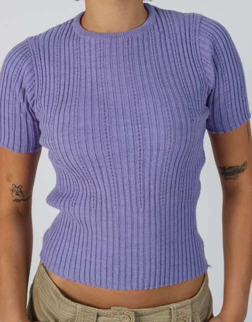 Vintage Unbranded S woven top in lilac purple, 4 of 4