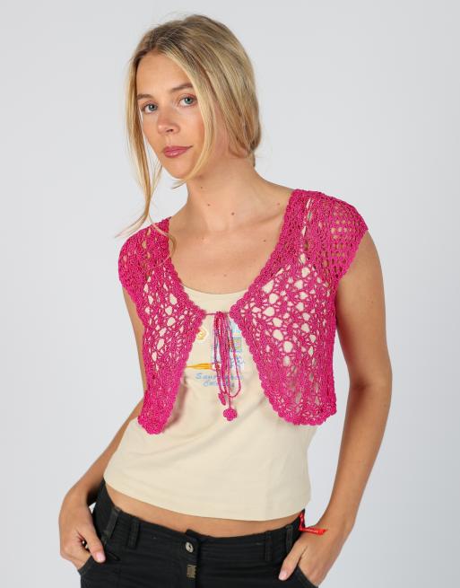 Vintage Unbranded S woven top in pink, 3 of 4