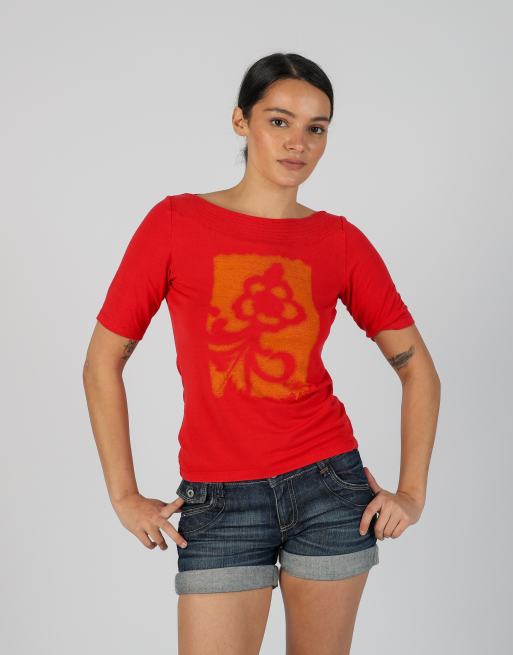 Vintage Unbranded S woven top in red