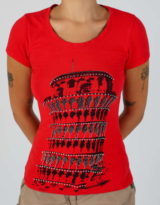 Vintage Unbranded S woven top in red, 4 of 4