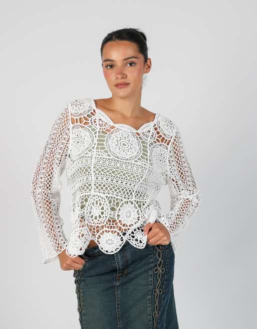 Vintage Unbranded S woven top in white