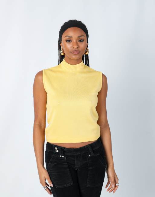 Vintage Unbranded S woven top in yellow