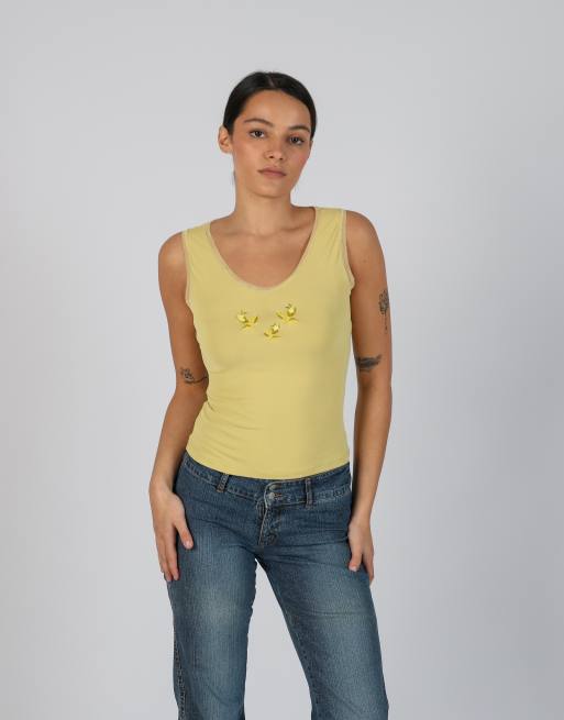 Vintage Unbranded S woven top in yellow
