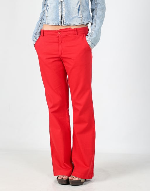 Vintage Unbranded S woven trousers in red