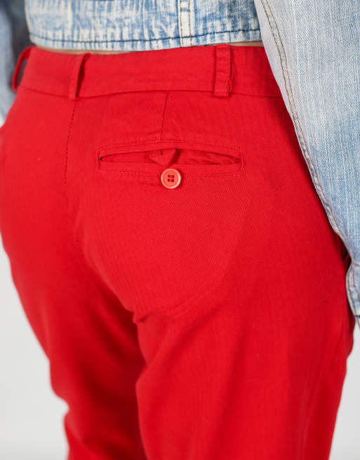 Vintage Unbranded S woven trousers in red, 4 of 4