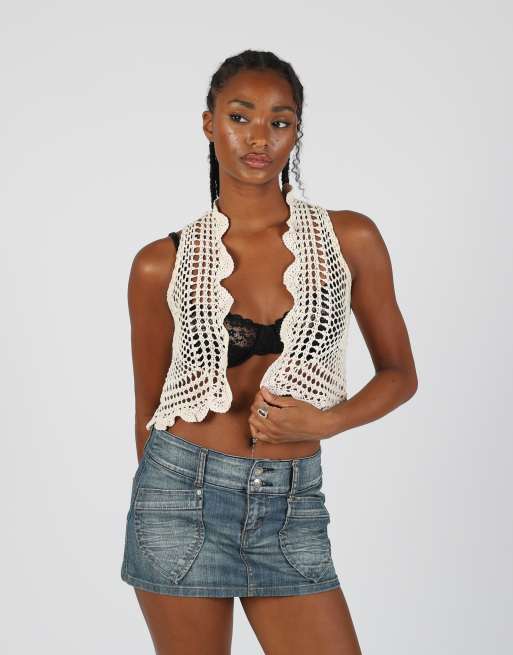Vintage Unbranded S woven vest in beige, 2 of 4
