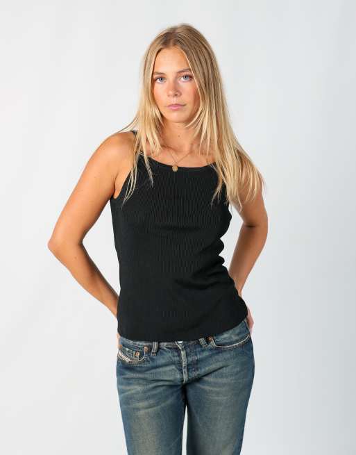 Vintage Unbranded S woven vest in black