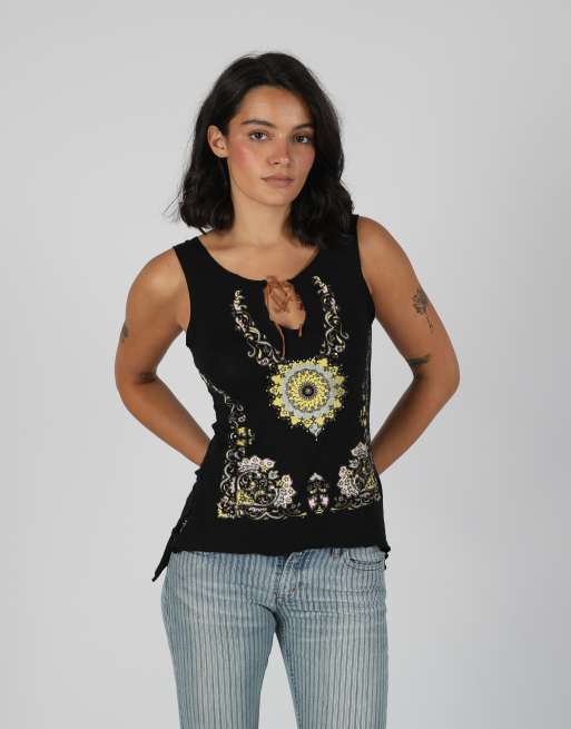 Vintage Unbranded S woven vest in black