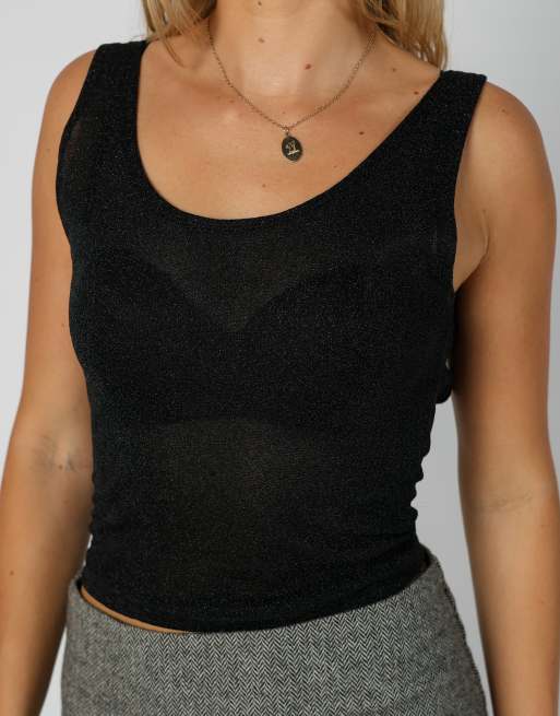 Vintage Unbranded S woven vest in black, 4 of 4