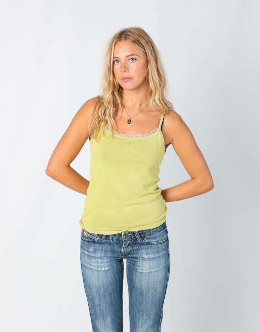 Vintage Unbranded S woven vest in light green