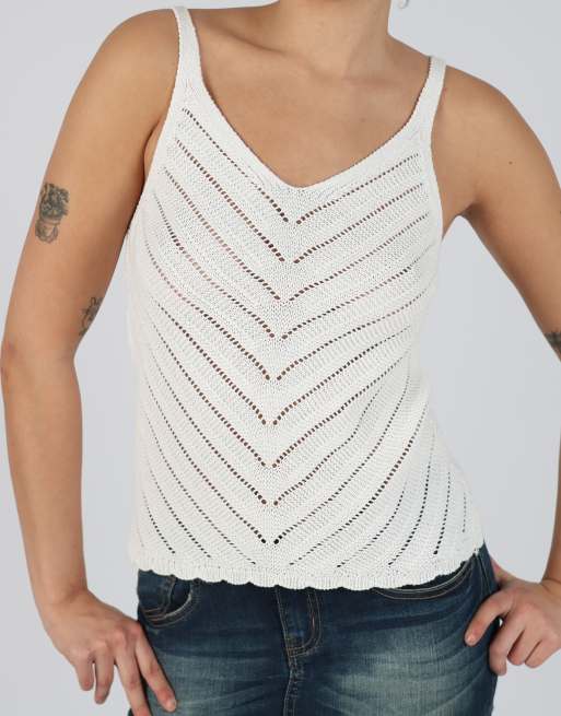 Vintage Unbranded S woven vest in white, 4 of 4