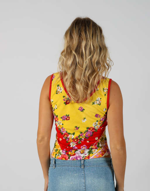 Vintage Unbranded S woven vest in yellow, 2 of 4