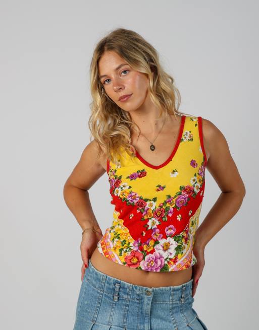 Vintage Unbranded S woven vest in yellow, 3 of 4