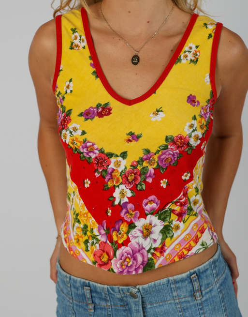Vintage Unbranded S woven vest in yellow, 4 of 4