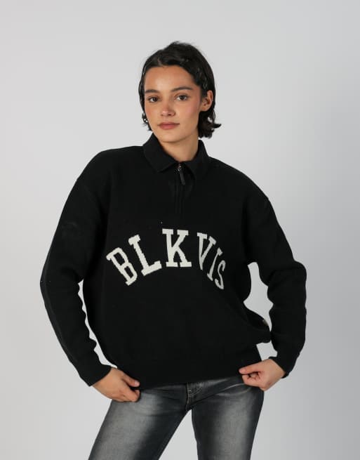 Vintage Unbranded XL knitted jumper in black, 1 of 4