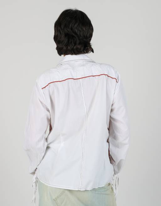 Vintage Unbranded XL long sleeve top in white, 2 of 4