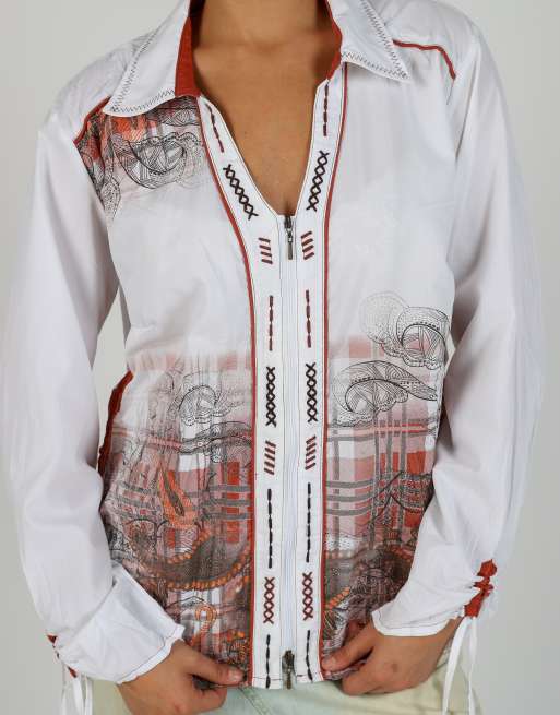 Vintage Unbranded XL long sleeve top in white, 4 of 4