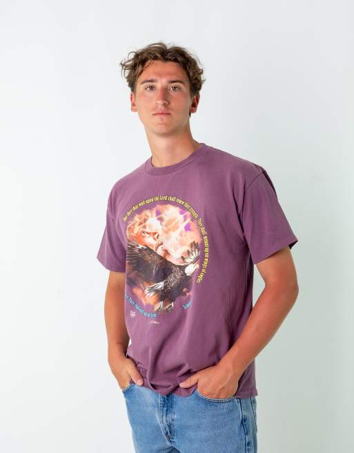 Vintage Unbranded XL Oversized Single Stitch T-Shirt Anvil Jesues Purple, 4 of 4