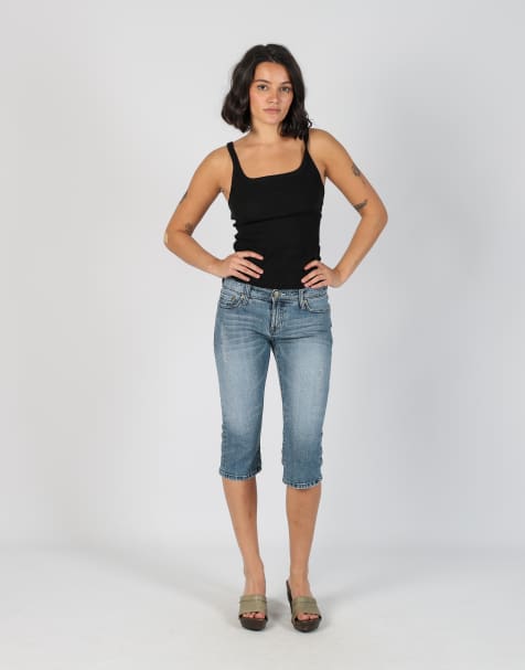 Vintage Unbranded XS 3/4 jeans in light blue - view 1
