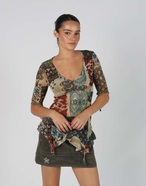 Vintage Unbranded XS blouse in dark green - view 1