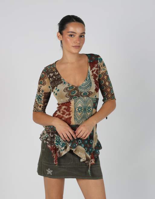 Vintage Unbranded XS blouse in dark green
