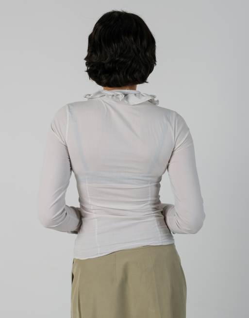 Vintage Unbranded XS blouse in white, 2 of 4