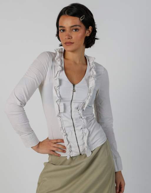 Vintage Unbranded XS blouse in white, 3 of 4