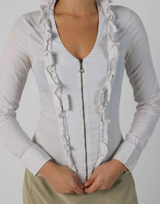 Vintage Unbranded XS blouse in white, 4 of 4
