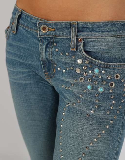Vintage Unbranded XS bootcut jeans in blue, 4 of 4
