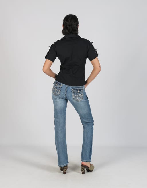 Vintage Unbranded XS bootcut jeans in blue, 3 of 4