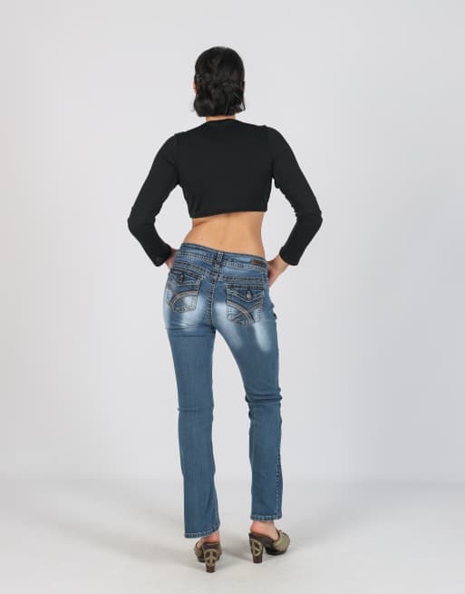 Vintage Unbranded XS bootcut jeans in blue, 3 of 4