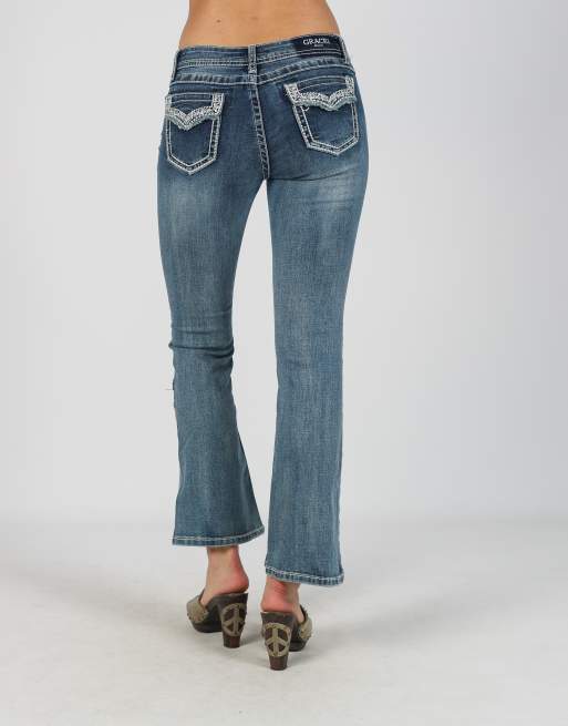 Vintage Unbranded XS bootcut jeans in blue, 4 of 4