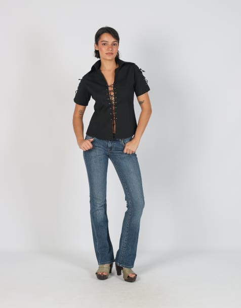 Vintage Unbranded XS bootcut jeans in blue - view 1