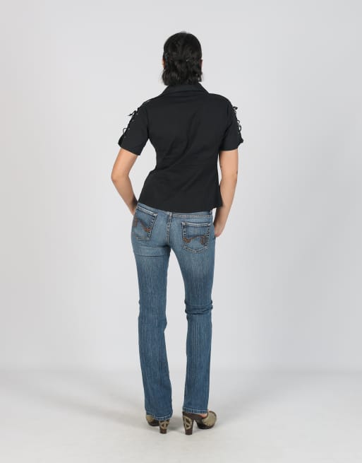 Vintage Unbranded XS bootcut jeans in blue, 3 of 4