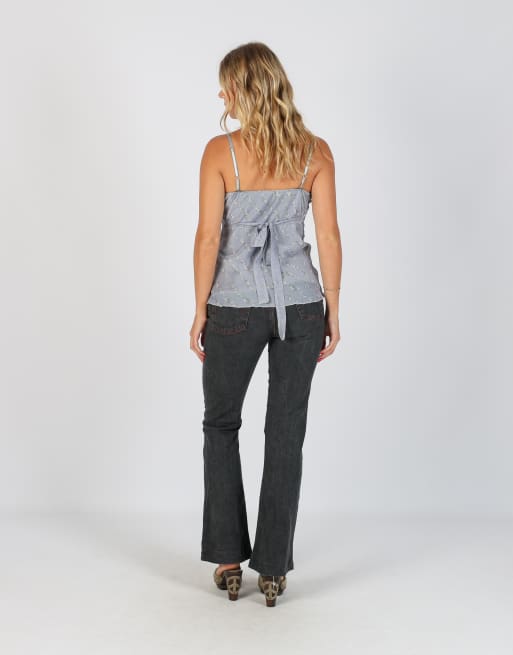 Vintage Unbranded XS bootcut jeans in charcoal grey, 3 of 4