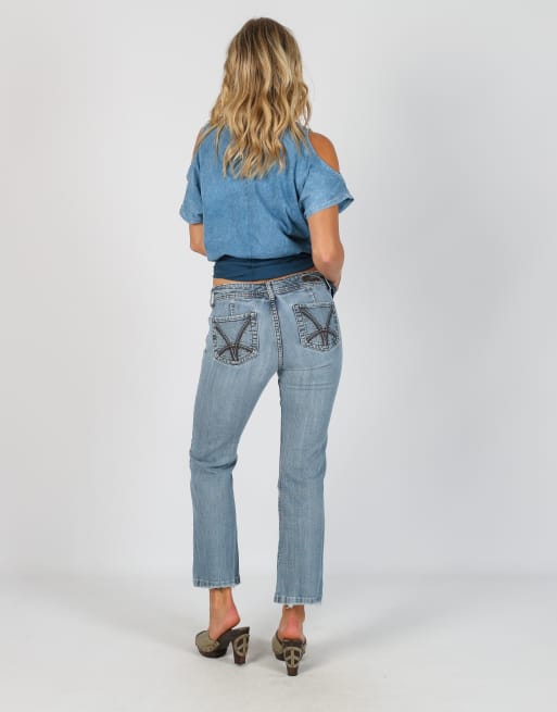 Vintage Unbranded XS bootcut jeans in light blue, 3 of 4
