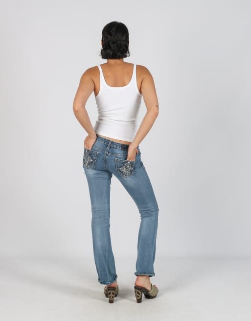 Vintage Unbranded XS bootcut jeans in light blue, 3 of 4