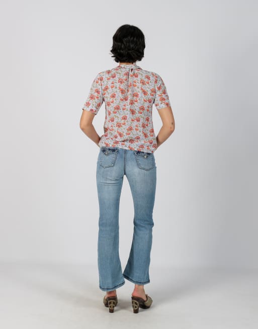 Vintage Unbranded XS bootcut jeans in light blue, 3 of 4