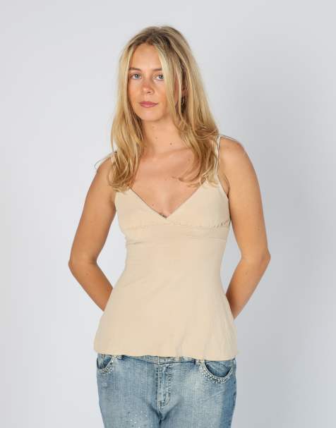 Vintage Unbranded XS cami in beige - view 1