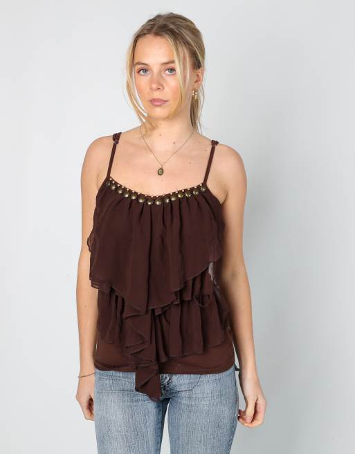 Vintage Unbranded XS cami in brown