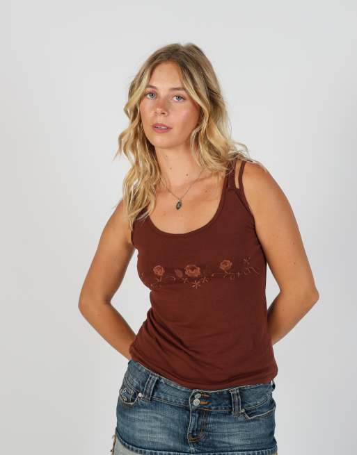 Vintage Unbranded XS cami in brown, 3 of 4