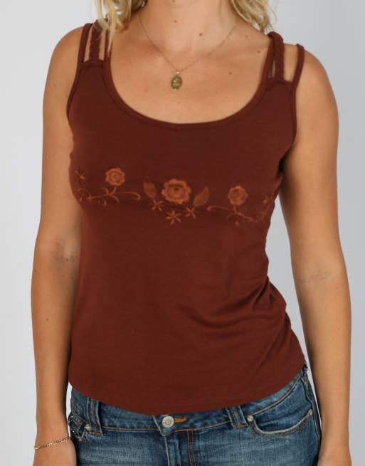 Vintage Unbranded XS cami in brown, 4 of 4
