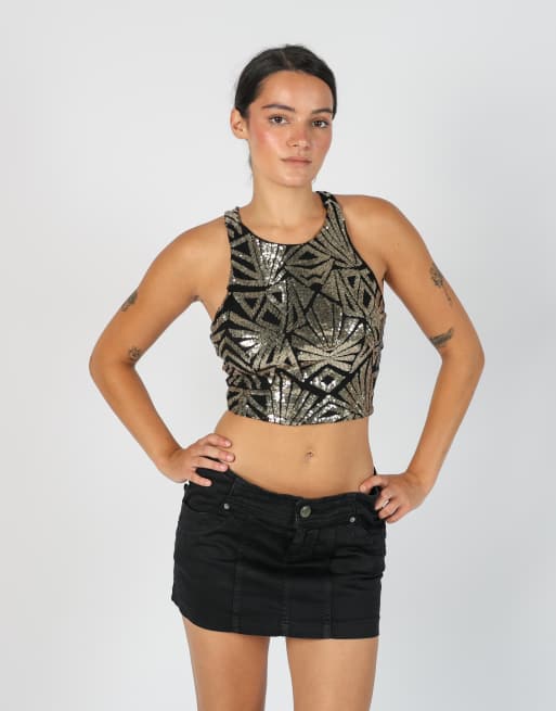 Vintage Unbranded XS cami in gold