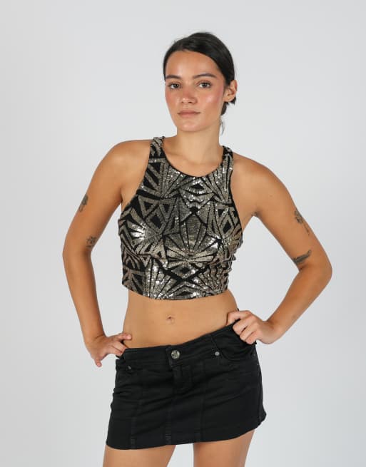 Vintage Unbranded XS cami in gold, 3 of 4