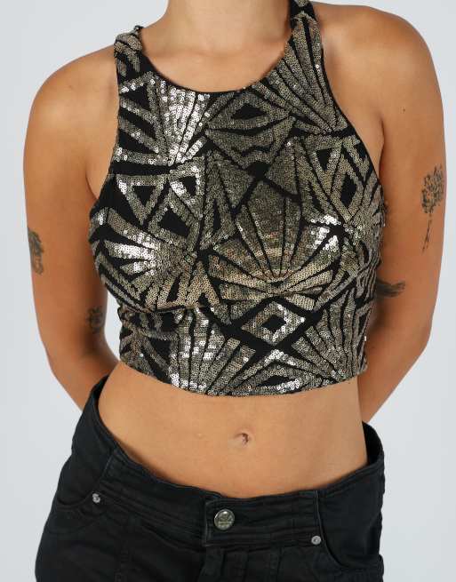 Vintage Unbranded XS cami in gold, 4 of 4